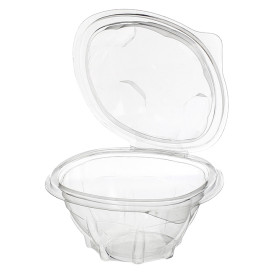 Plastic Hinged Salad Bowl PLA Round Shape 250ml (100 Units)