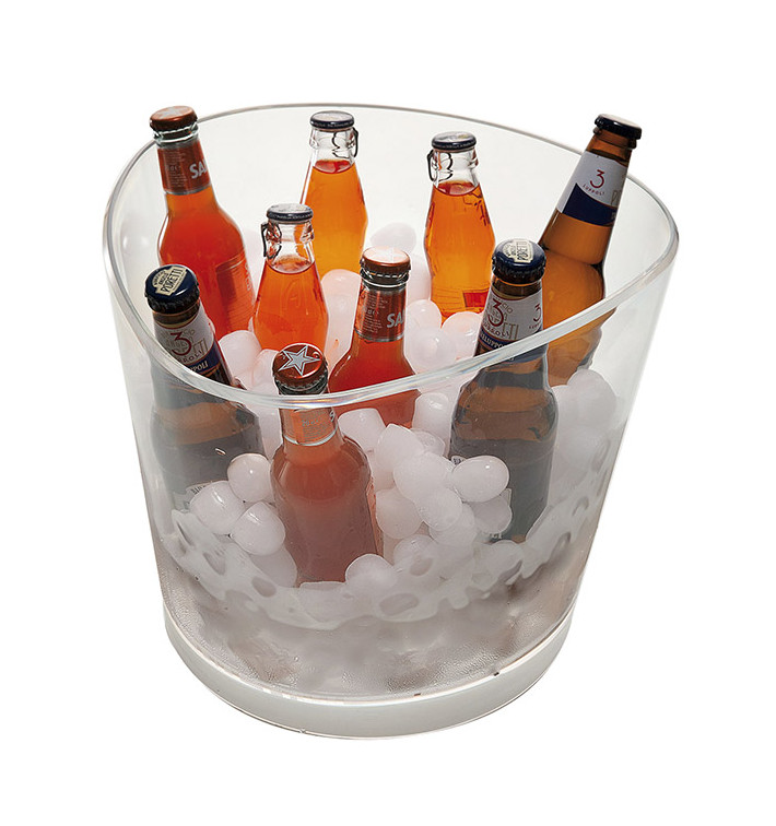 Reusable Ice Bucket SMMA Transparent for 7-8 Bottles (1 Unit)