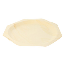 Wooden Plate Octogonal Shape 26cm (50 Units) 