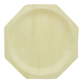 Wooden Plate Octogonal Shape 26cm (200 Units)