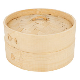 Bamboo Steamer with Lid Ø15x8cm (1 Unit) 