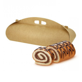 Kraft Paper Swiss Roll Cake Box 43x15x10cm (25 Units)