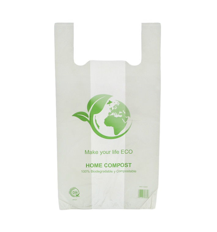 Plastic T-Shirt Bag Bio Home Compost 50x55cm (100 Units) 