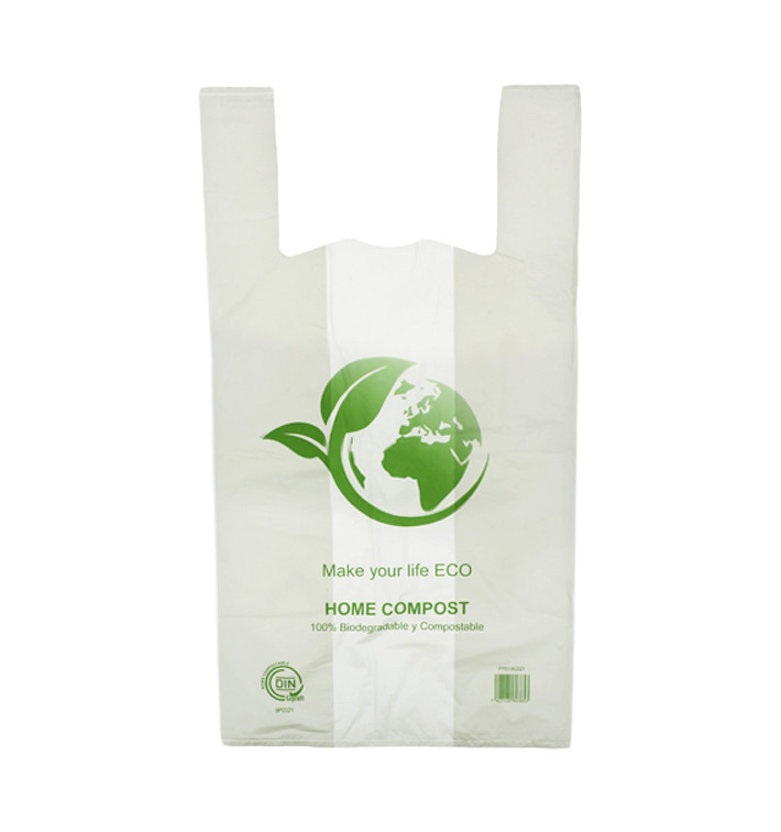Plastic T-Shirt Bag Bio Home Compost 55x60cm (500 Units)