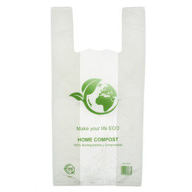 Plastic T-Shirt Bag Bio Home Compost 40x50cm (100 Units) 