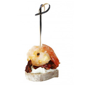 Bamboo Food Pick Black Bow Design 90cm (10000 Units)