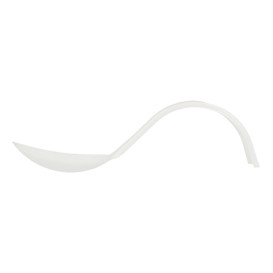 Tasting Spoon PS Curved White 13 cm (500 Units)