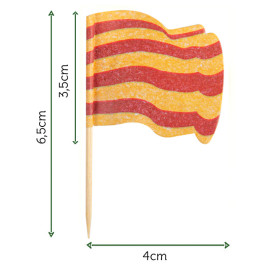 Catalonia Flag Food Pick 6,5cm (144 Units)  