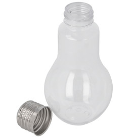 Plastic Bottle with Cap Light Bulb Design PET Clear 100ml (250 Units)