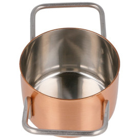 Serving Mini Cooking Pot Bowl Steel Copper Ø7x4,5cm (6 Units)