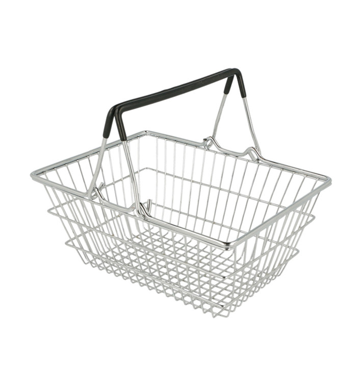 Serving Mini Shopping Basket Containers Steel 18,5x13,5x9cm (1 Unit) 