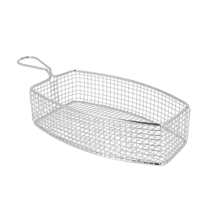 Serving Mini Fryer Container Steel 23x13x6cm (6 Units)