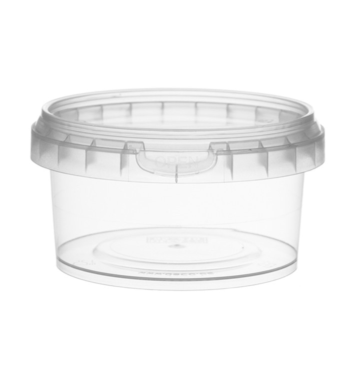 Plastic Deli Container with Plastic Lid PP Tamper-Evident 210 ml Ø9,5 (13 Units)