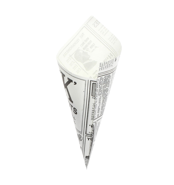 Paper Food Cone Grease-Proof "Times" 16cm 40g (250 Units)