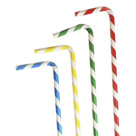 Paper Straw Flexible Pack Ø0,6cm 23cm (250 Units)