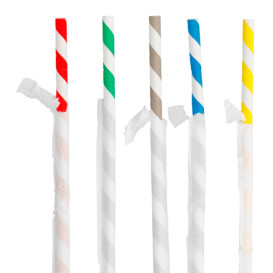 Paper Straw Flexible Pack Wrapped Ø0,6cm 23cm (6000 Units)