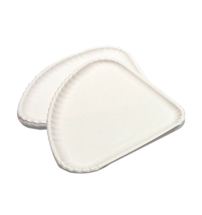 Paper Pizza Plate White Triangular Shape 1/4 30x21 (100 Units) 