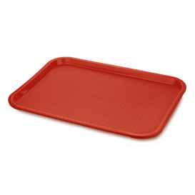 Plastic Tray Fast Food Red 27,5x35,5cm (1 Unit) 