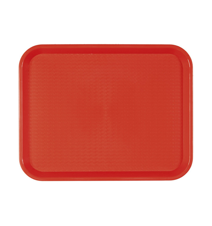 Plastic Tray Fast Food Red 35,5x45,3 cm (12 Units)