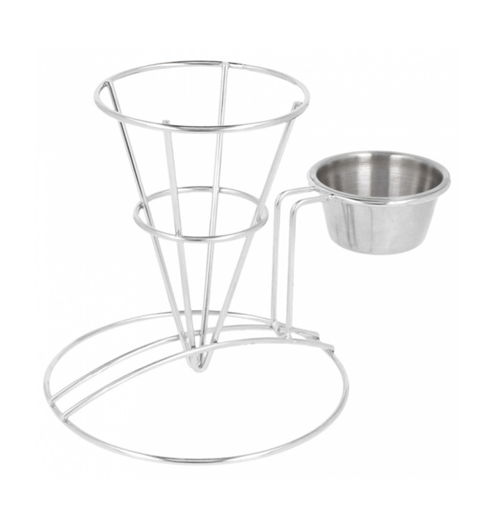 Display Basket Containers Steel with Cup Ø8,3x12,7cm (12 Units)