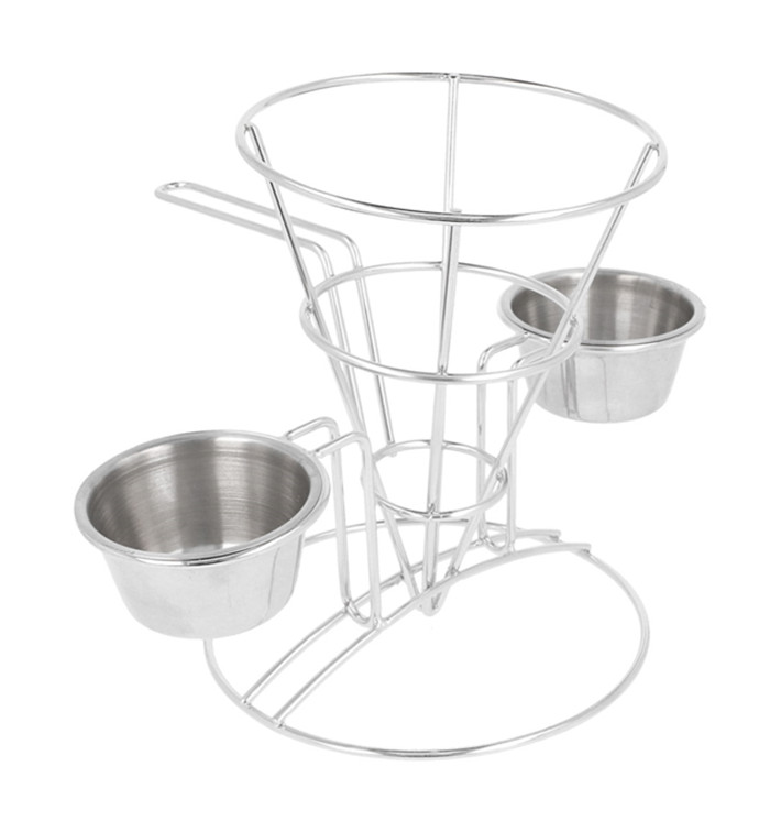 Display Basket Containers Steel 2 Cups Ø10,8x15,2cm (1 Unit) 