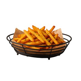 Basket Containers Steel Oval Shape Black 28x20,5x5,7cm (1 Unit) 