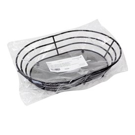 Basket Containers Steel Oval Shape Black 28x20,5x5,7cm (24 Units)