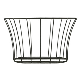 Basket Containers Steel Oval Shape Black 21x12,7x12,7 (12 Units)