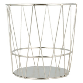 Basket Containers Steel Round Shape Silver Ø11,5x11,5cm (1 Unit) 