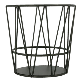 Basket Containers Steel Round Shape Black Ø11,5x11,5cm (1 Unit) 