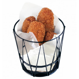 Basket Containers Steel Round Shape Black Ø11,5x11,5cm (1 Unit) 