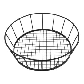 Basket Containers Steel Round Shape Black Ø24,1x7cm (1 Unit) 