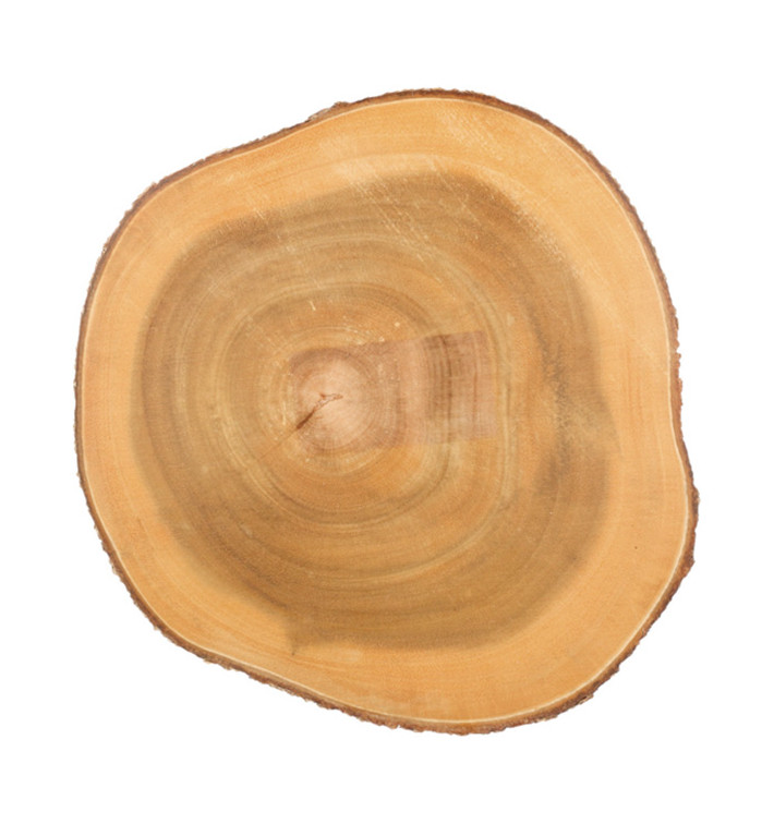 Wooden Serving Platter Round shape Ø23x3,5cm (6 Units)