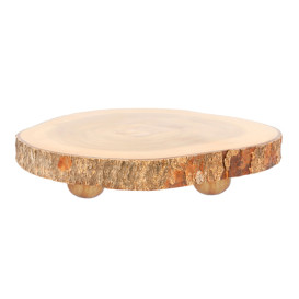 Wooden Serving Platter Round shape Ø23x3,5cm (6 Units)