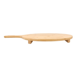 Bamboo Serving Platter with Handle Round shape Ø35x2,5cm (10 Units)