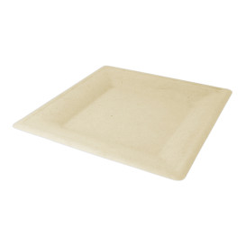 Sugarcane Plate Square shape Natural 20x20 cm (500 Units)
