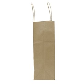 Flat Handle Kraft Paper Bags 80g/m² 22+10x28cm (50 Units)