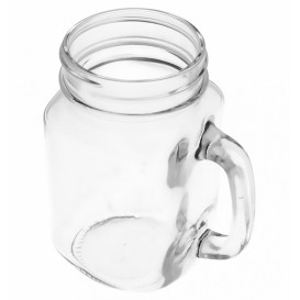 Crystal Jar with Lid and Straw 450ml (24 Units)