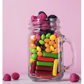 Crystal Jar with Lid and Straw 450ml (1 Unit)