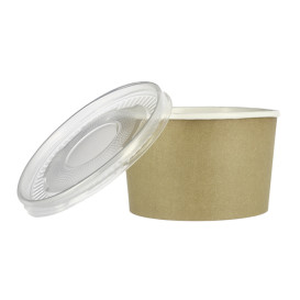 Paper Soup Bowl with Lid Kraft PP 16 Oz/473ml (25 Units) 