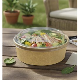 Paper Container Kraft-Kraft + RPET Lid 33Oz/1000 ml (100 Units)