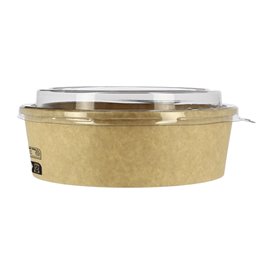 Paper Container Kraft-Kraft + RPET Lid 33Oz/1000 ml (100 Units)