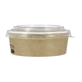 Paper Soup Bowl with Lid Kraft PP 19 Oz/550ml (250 Units)