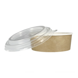 Paper Soup Bowl with Lid Kraft PP 19 Oz/550ml (250 Units)
