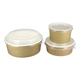 Paper Soup Bowl with Lid Kraft PP 38 Oz/1120ml (100 Units)