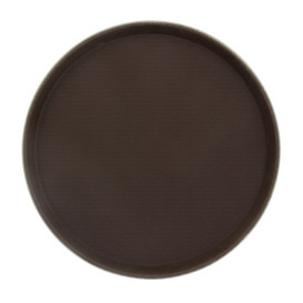 Plastic Tray Round Non-Slip Brown Ø35,5cm (1 Unit) 