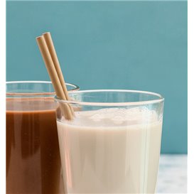 Paper Straw Straight Black Wrapped With a Kraft Sleeve Ø8mm 20cm (3.000 Units)