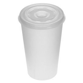 Plastic Lid with Straw Slot PS Ø7,4cm for Foam Cup 6 Oz/7 Oz and Paper Cup 6 Oz (100 Units)
