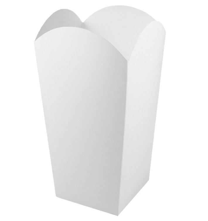Paper Popcorn Box Medium Size White 90gr 7,8x10,5x18cm (350 Units)