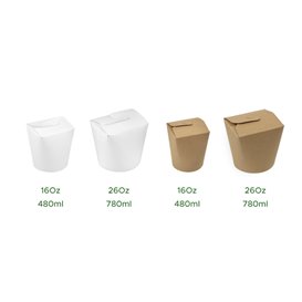 Paper Take-Out Container 100% ECO White 26Oz/780ml (500 Units)